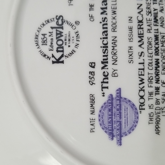 P2f- Knowles Norman Rockwell "The Musician's Magic" 1986 LE Collector's Plate - Picture 6 of 9